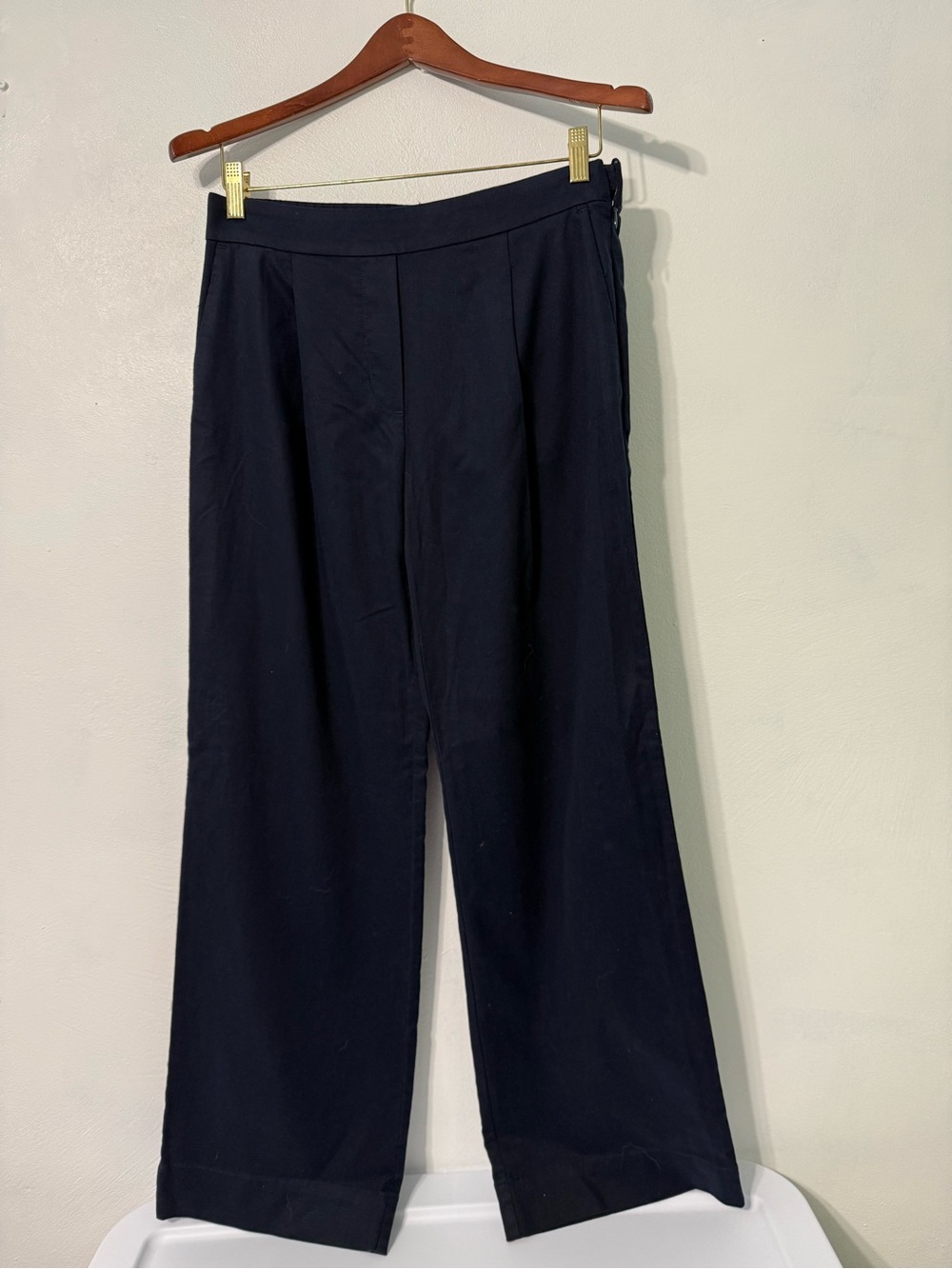 J. Jill Wide-Leg Navy Women's Pants size 4 new with tag cotton Tencel blend